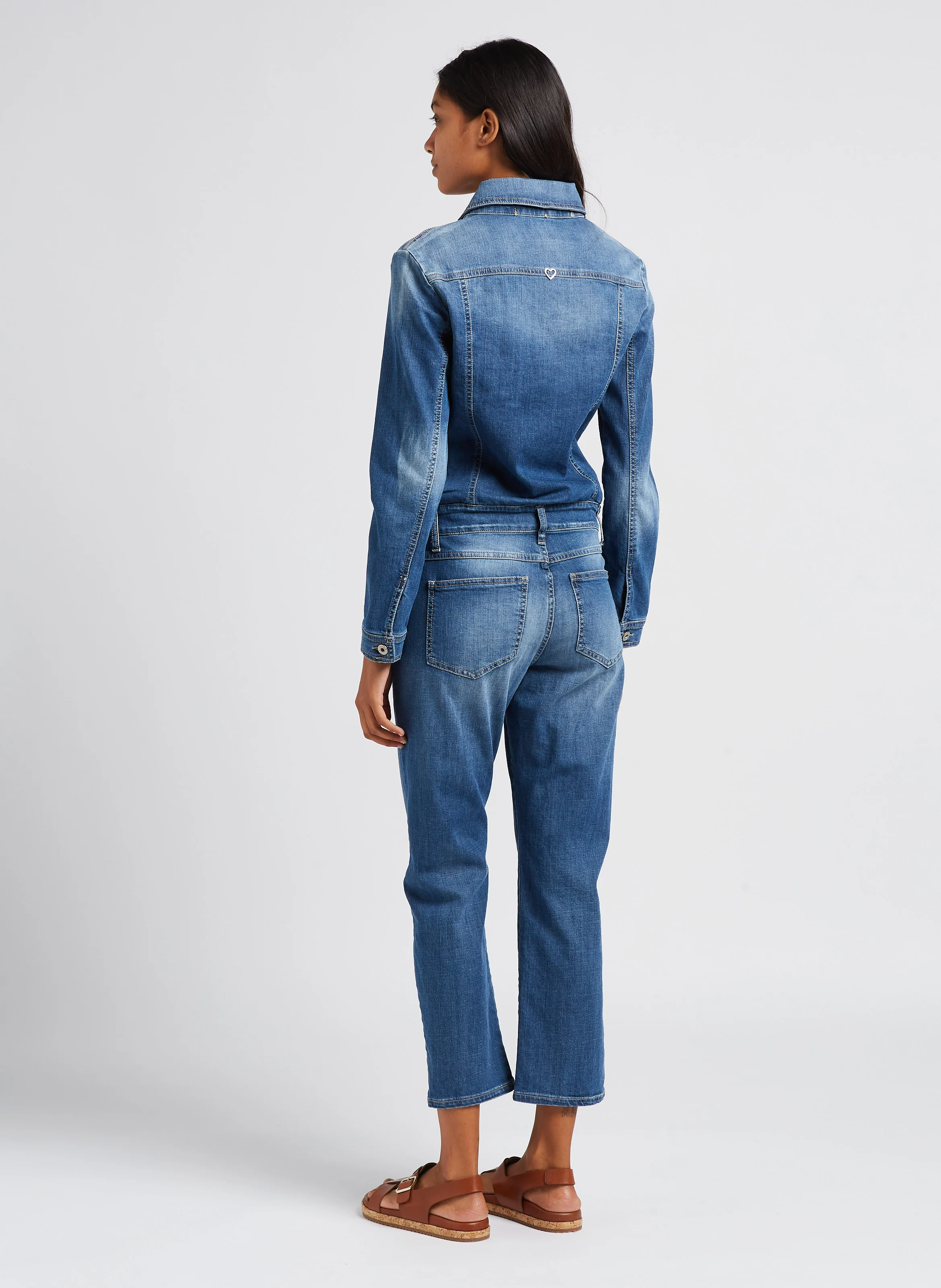 Combinaison droite en denim | Bleu