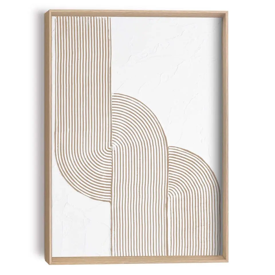 Schilderij 3D Art Knoop - 40x30cm - Beige
