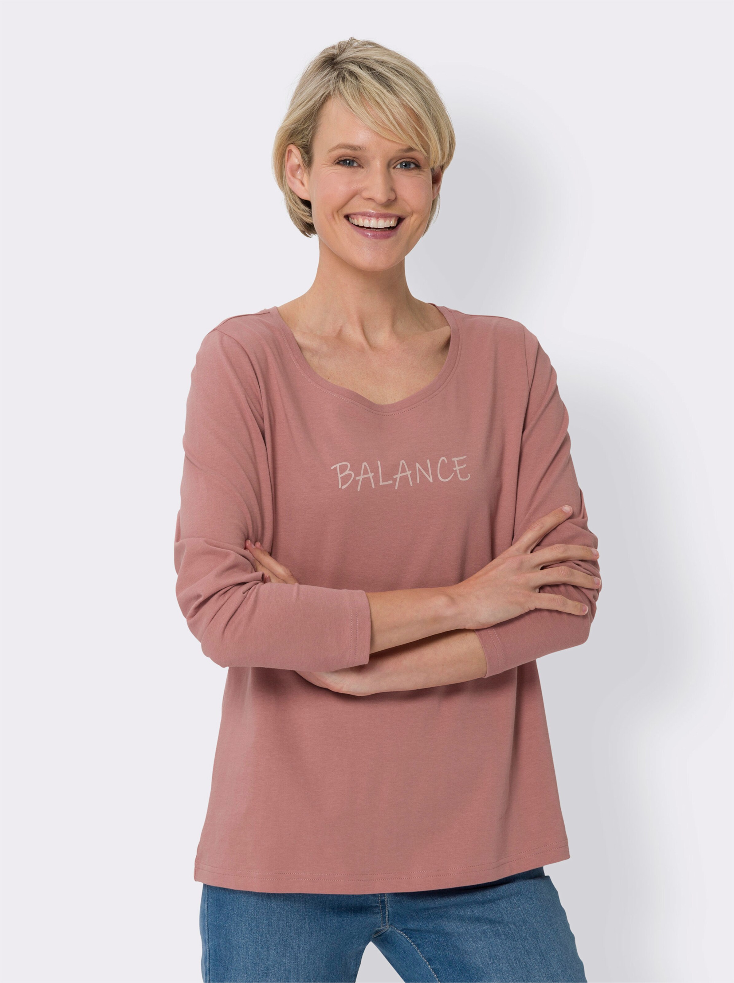 Langarmshirt aus reiner Baumwolle