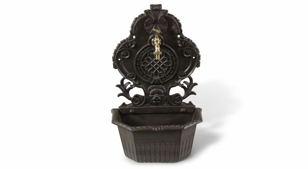 Fontaine de jardin aluminium marron 34.5x18x58.5cm