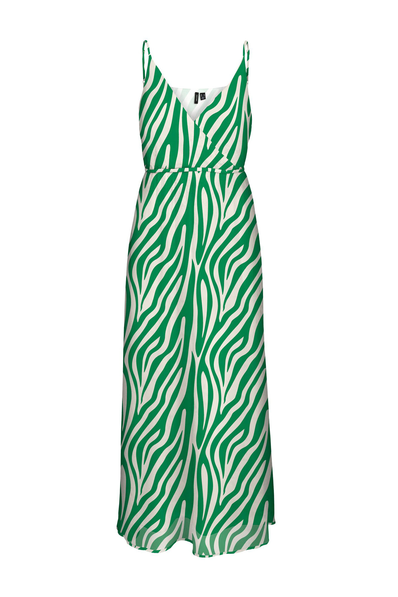 Vestido longo com decote em bico - Verde