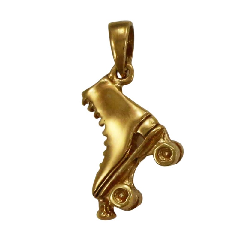 Pendentif patin à roulettes artistique - Plaqué or
