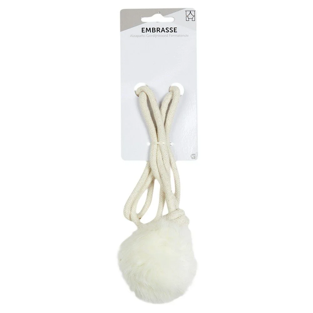 Embrasse corde et pompon effet fourrure