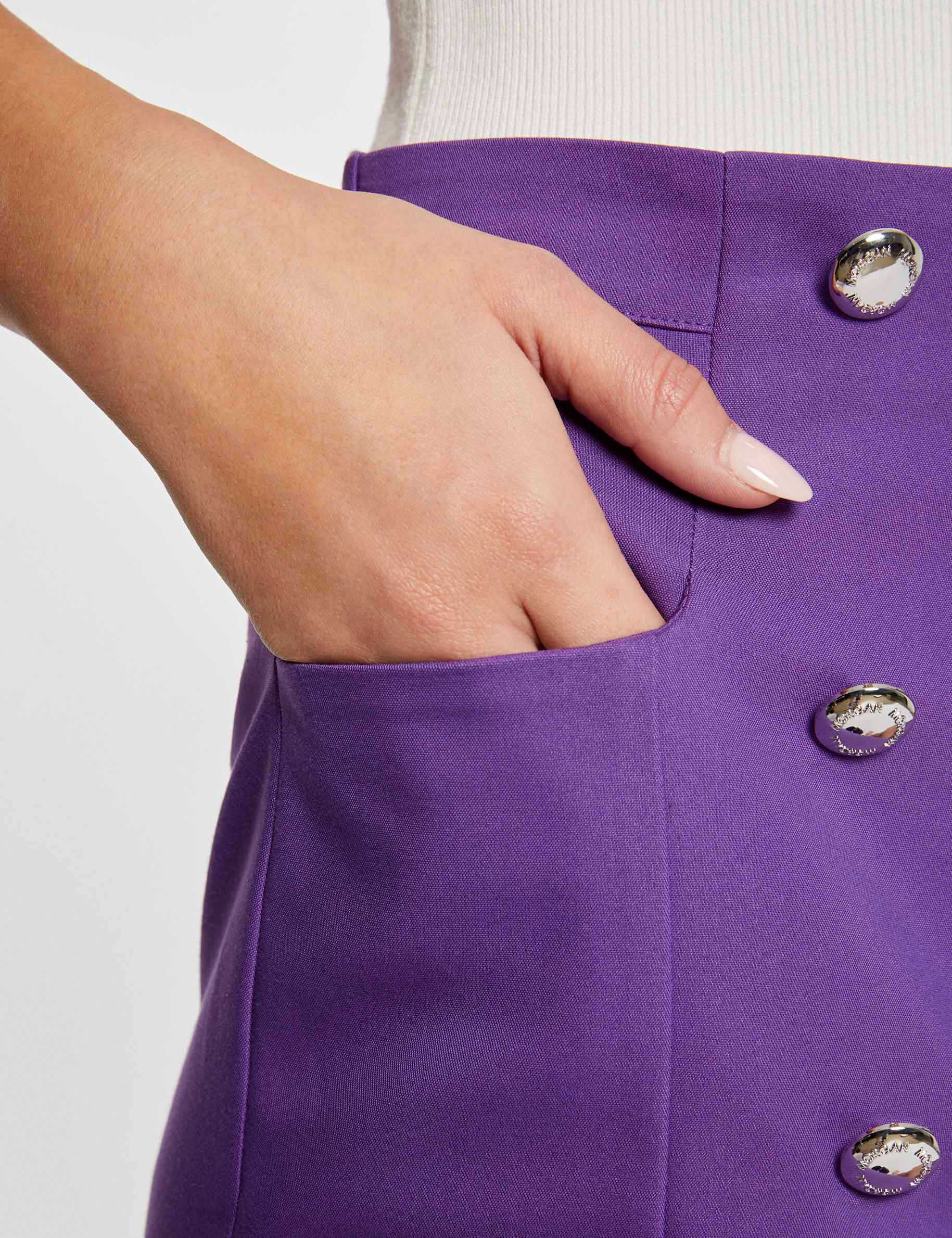 Short city droit à ponts violet fonce femme - violet_fonce