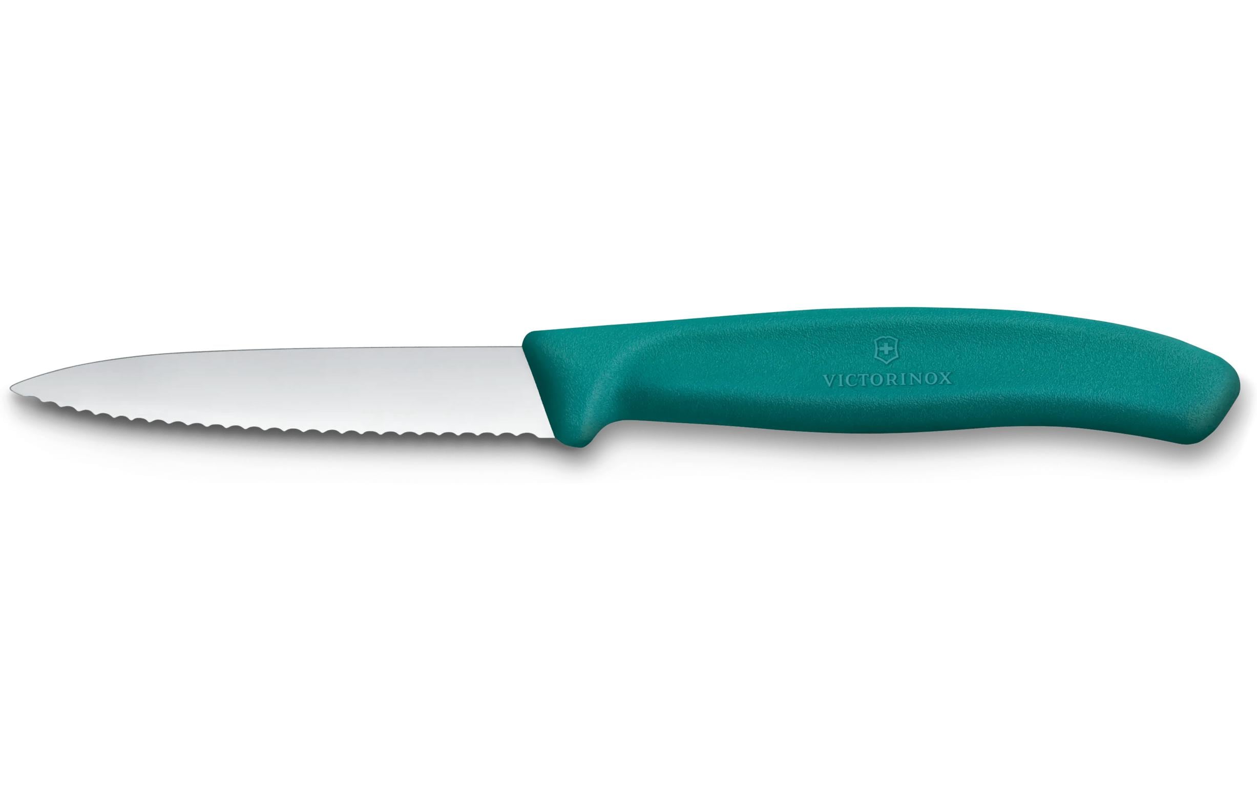 Gemüsemesser Swiss Classic, 8 cm, GrünPraktisches Gemüsemesser mit Wellenschliff und Mittelspitz