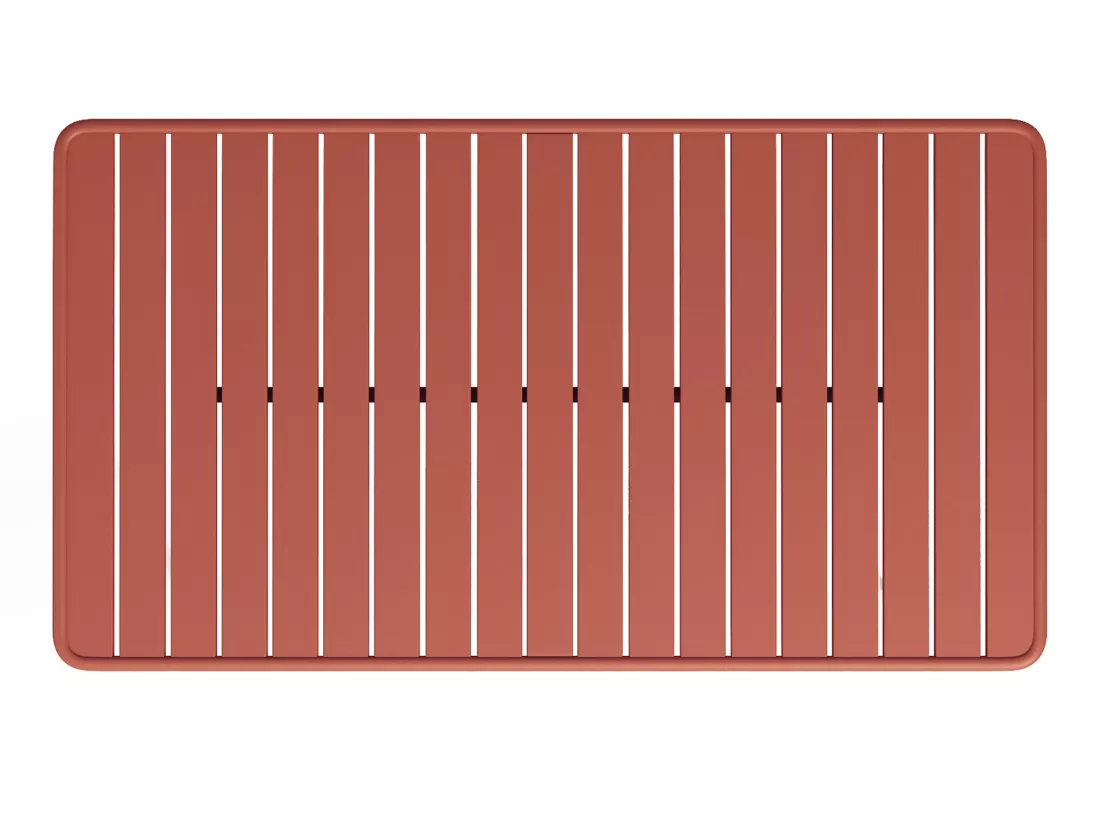 Salle à manger de jardin en métal - une table L.160 cm et 4 chaises empilables - Terracotta - MIRMANDE de MYLIA