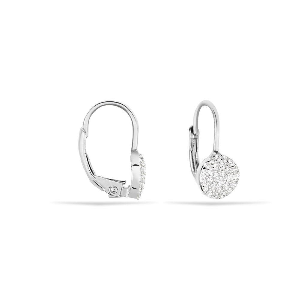 Boucles D'oreilles Pendantes Fantine Argent Blanc Oxyde De Zirconium