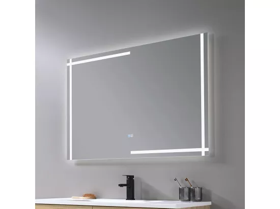 Miroir salle de bain LED 90x60cm anti buée et LED 3 couleurs LB-4693