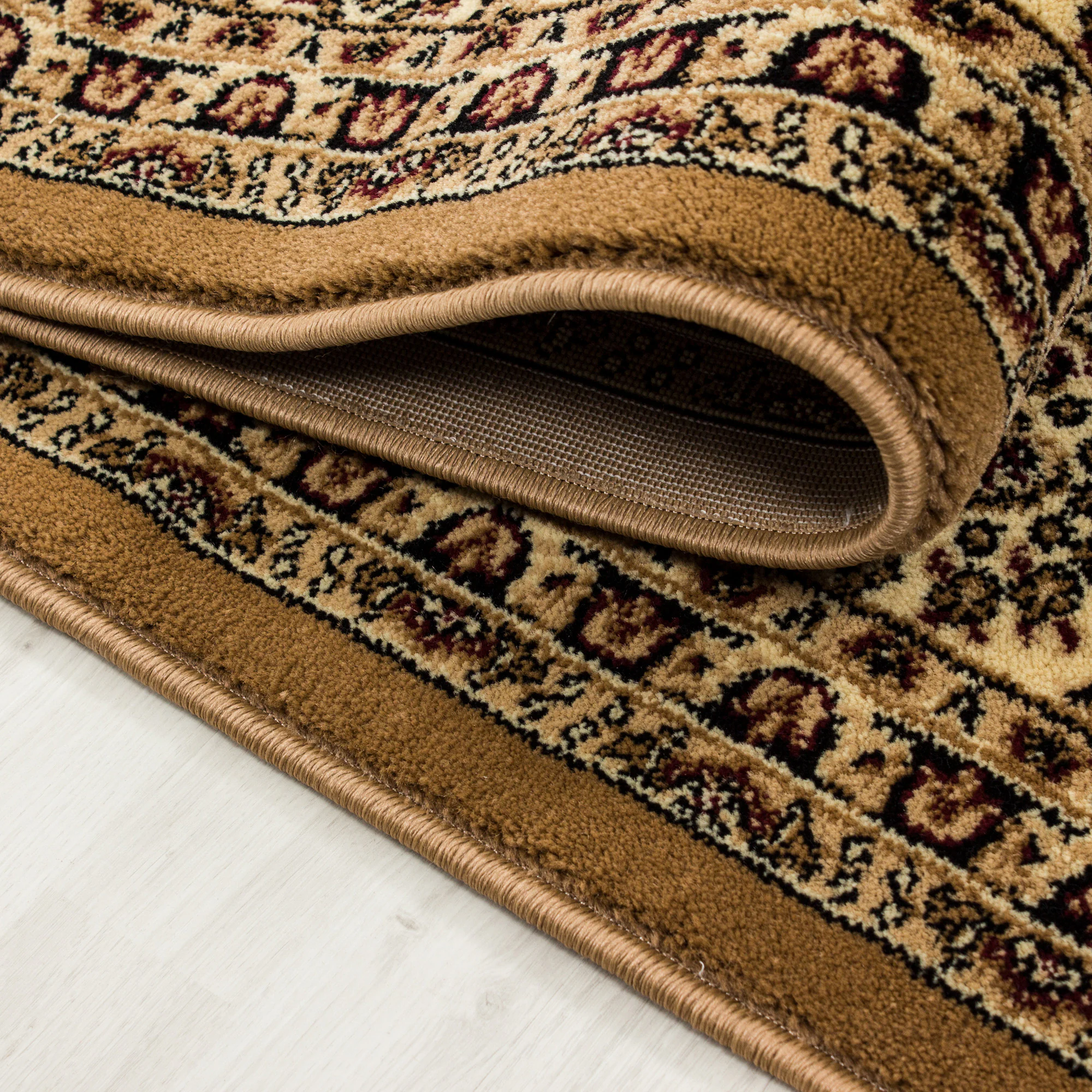 Orientalischer Kurzflor Teppich: Traditioneller Orientteppich im floralen Ornamentstil – Rechteckiger Blickfang für Ihr Zuhause, Pflegeleicht und stilvoll im Wohnzimmer