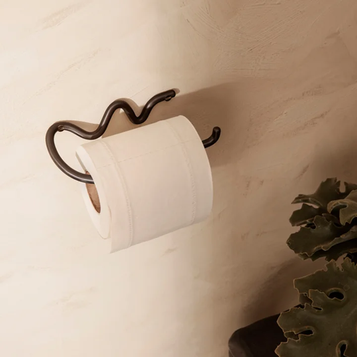Ferm Living - Curvature Toilettenpapierhalter, schwarz