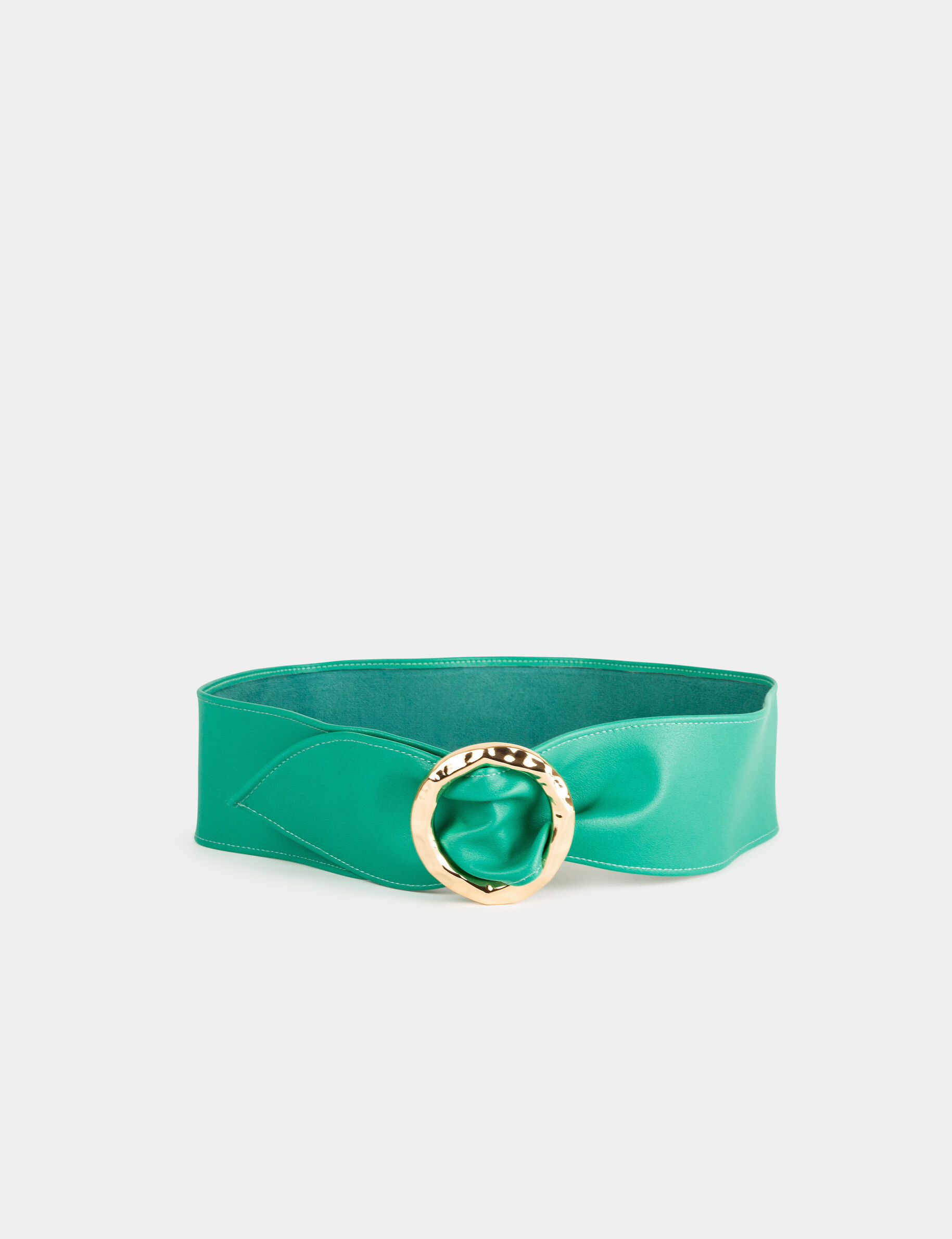 Ceinture avec boucle ronde vert femme - vert