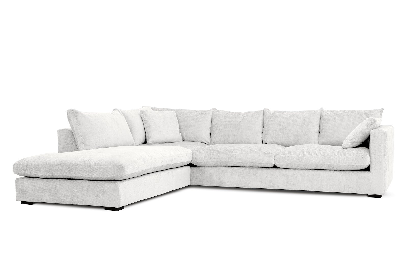 Milano hjørnesofa 2,5 seter med åpen ende venstre. Tekstil Movie 3/1 light grey