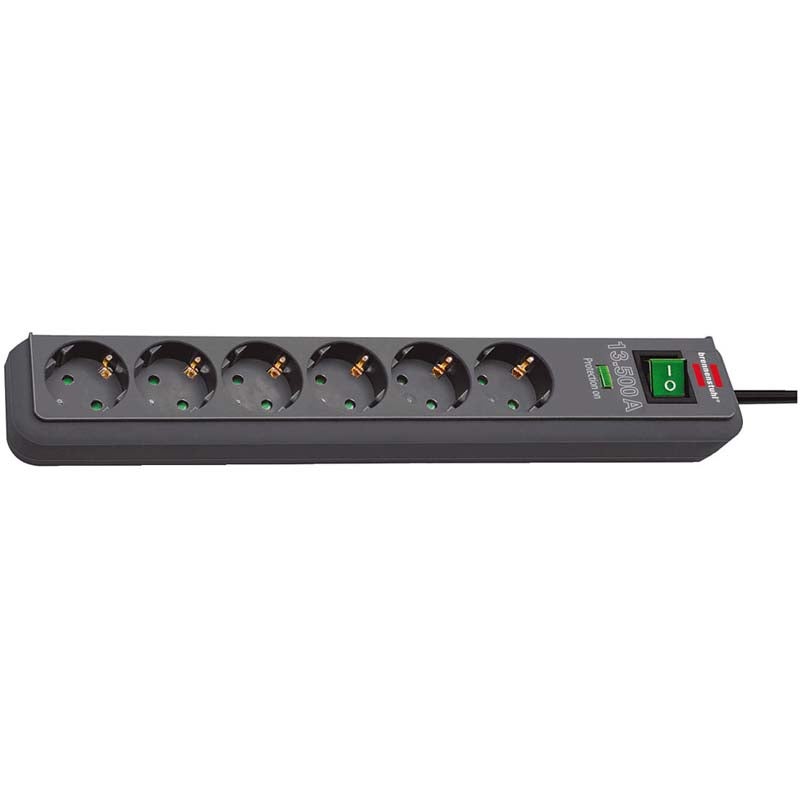 Brennenstuhl Eco-Line 1159700015 6-voudige stekkerdoos met overspanningsbeveiliging 1.5m