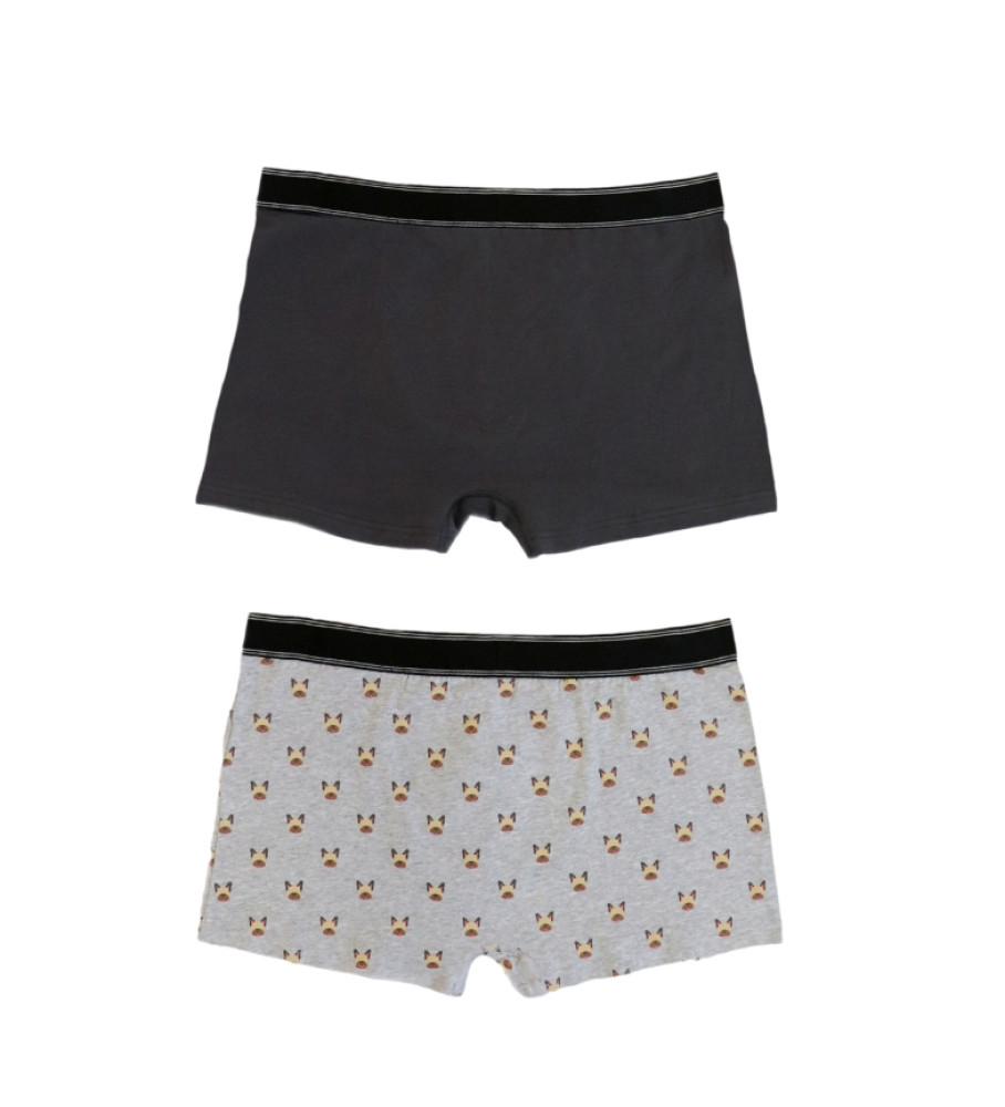 Pacote Admas com 2 Boxers Bulldog Cinza