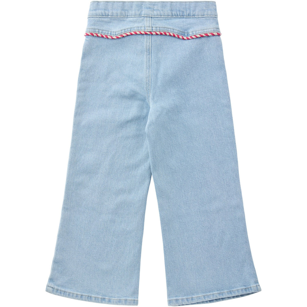 Køb COPENHAGEN COLORS Lt Blue Indigo Washed Organic Denim Bukser Wide Leg W Rope Deco
