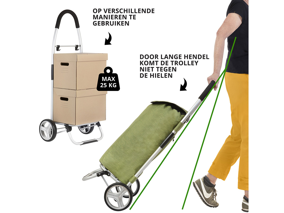Cruiser 45 liter opvouwbare boodschappentrolley - Green
