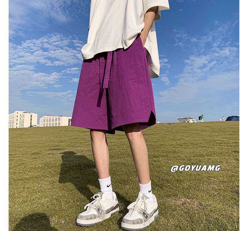 Juku Girls - Hoge taille, effen, wijde cargoshorts