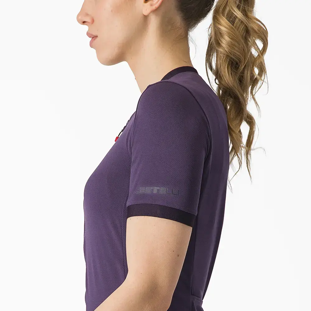 Castelli Libera Fietsshirt Korte Mouwen Paars Dames