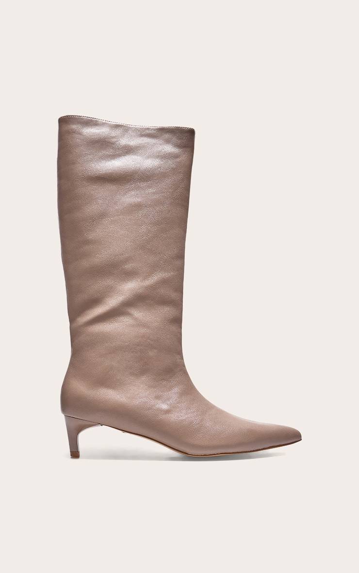 Champignon Bottes Hautes À Talon Aiguille Bas Et Bout Pointu En Synthétiquecuir