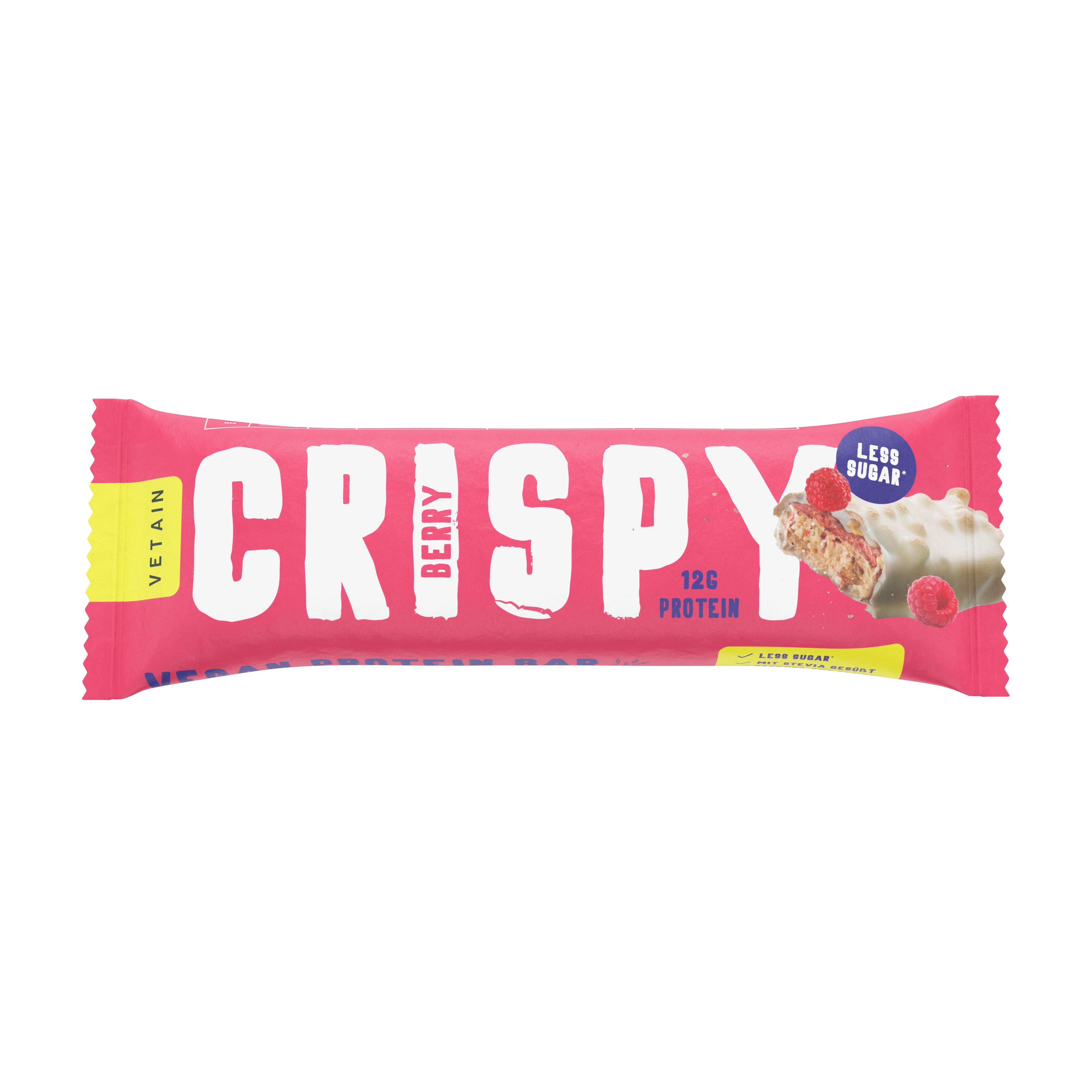 Vetain CRISPY veganer Proteinriegel - Berry (12er Pack)