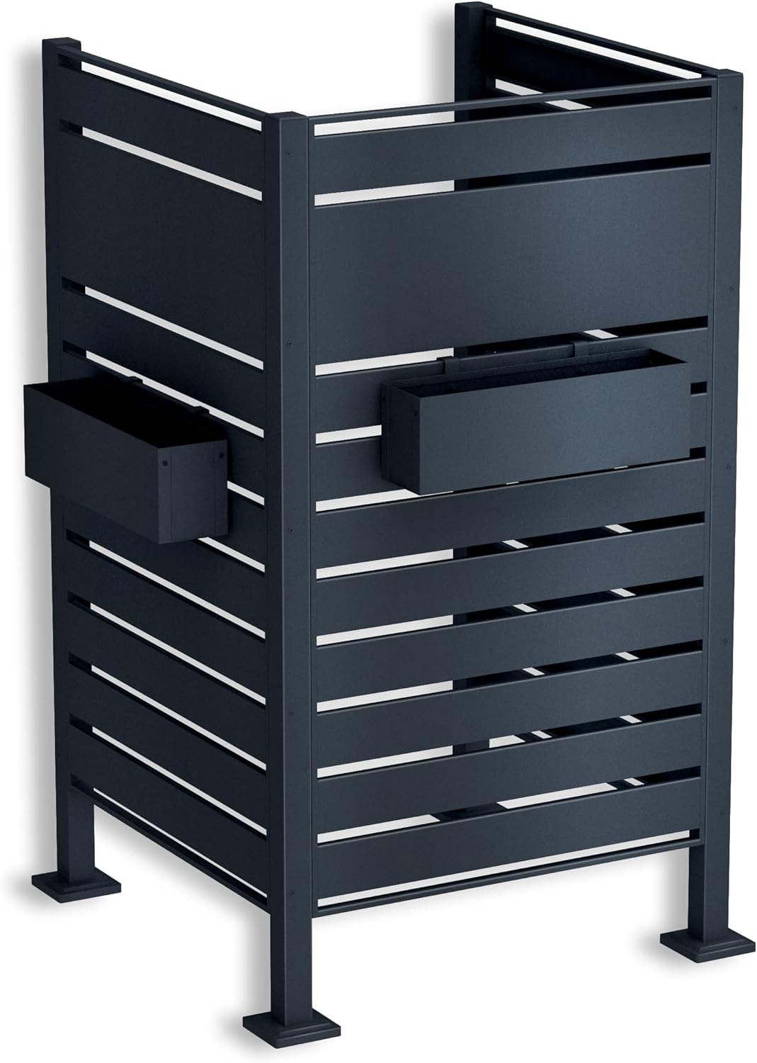 Metzler® Mülltonnenzaun mit Sichtschutz und modularem Design in Anthrazit RAL 7016 – wetterfest, robust und pflegeleicht – für 120l/240l Tonnen – 10 Jahre Ersatzteilverfügbarkeit