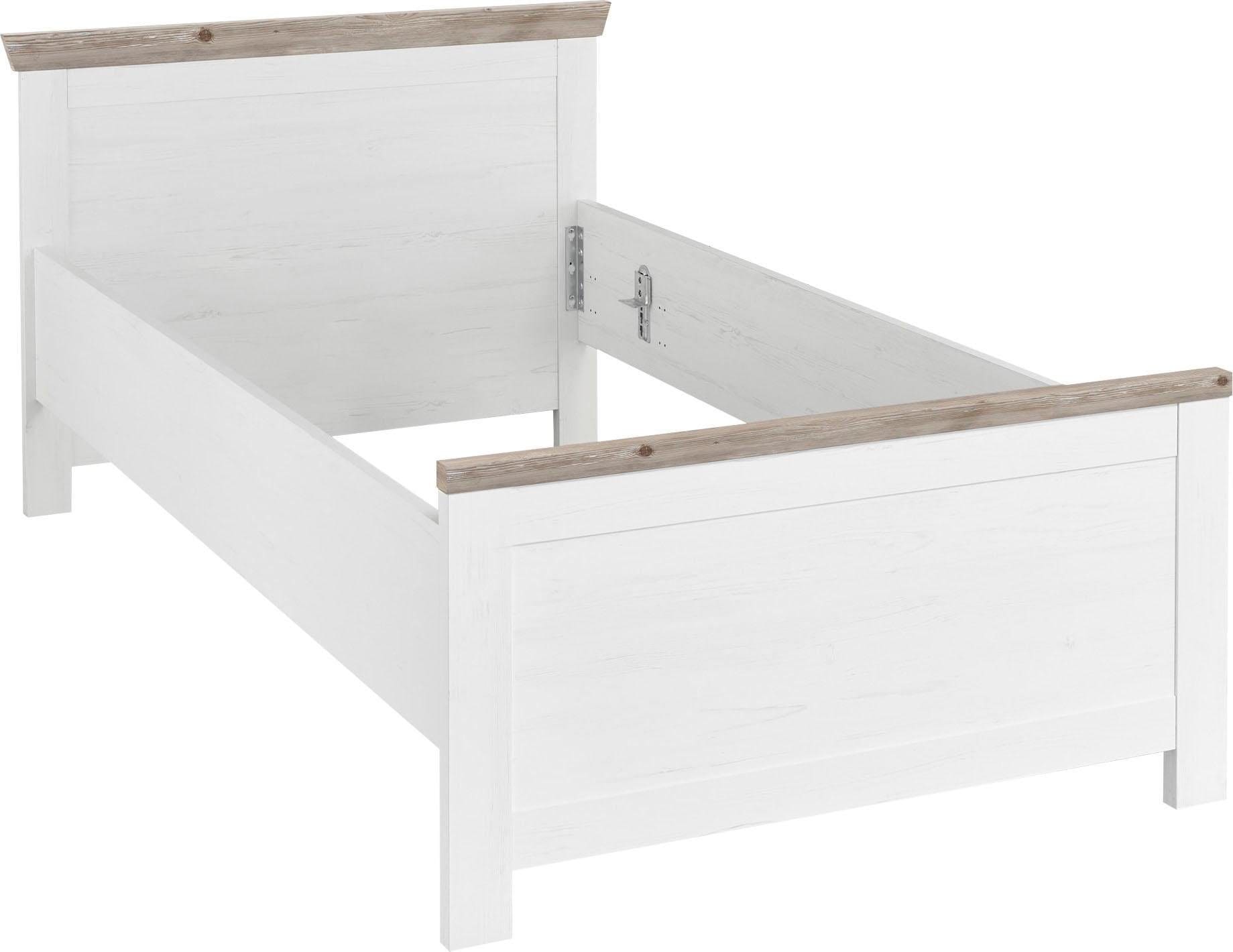Home affaire Bett »Florenz Doppelbett Landhausstil Bettgestell (100,140 oder 180/200cm)« aus FSC®-zertifiziertem Holzwerkstoff, in 3 Breiten