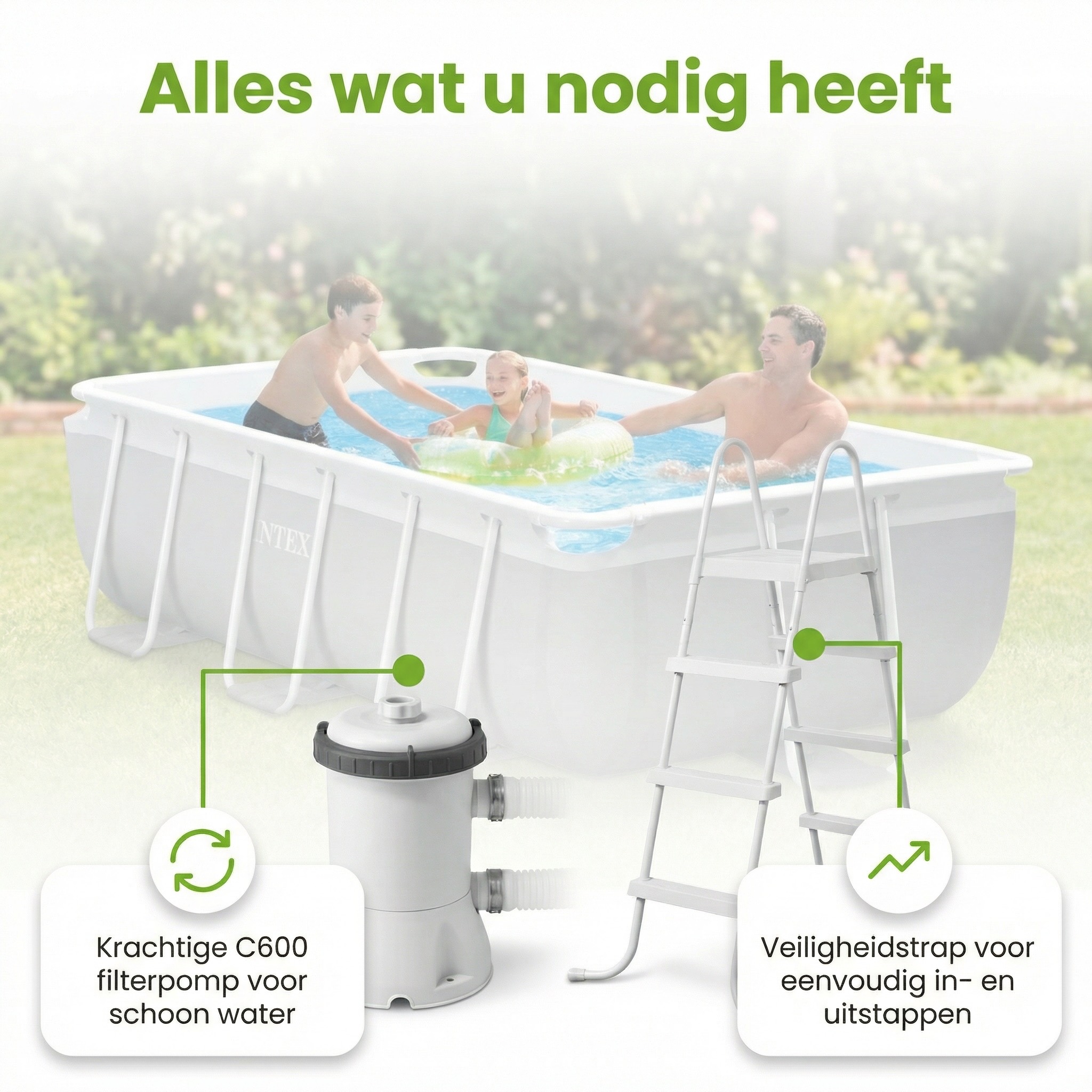 Intex prism frame 300x175x80cm zwembad – 4-delig