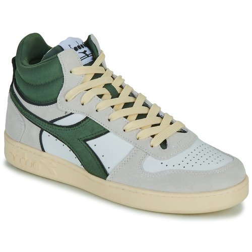 Diadora - MAGIC BASKET DEMI CUT SUEDE LEATHER - Blanc / Vert