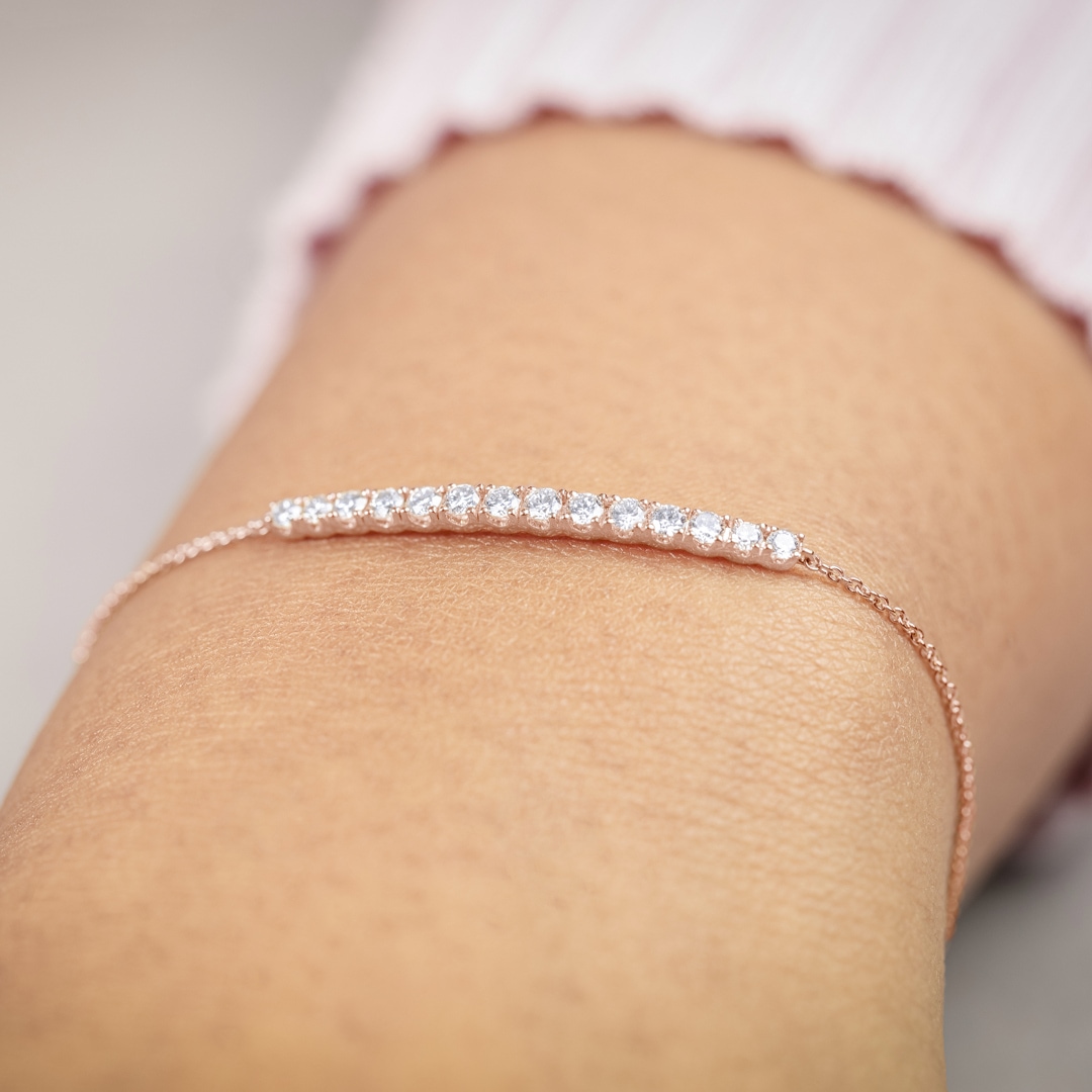 0.51 Karat Diamantarmband 750/18 K Roségold