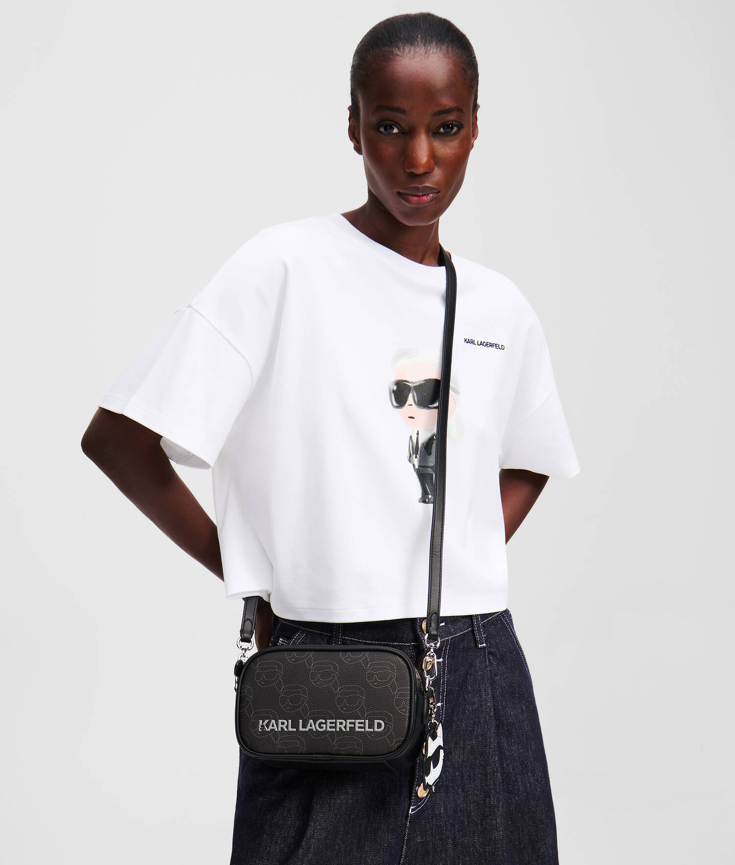 SAC CAMÉRA IKON MONOGRAM - NFT All Over Pattern Noir