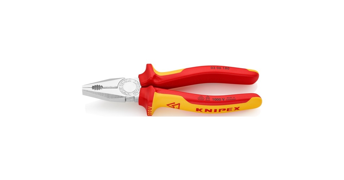 KNIPEXCombitang 03 06 180 combinatietang  (Rood/geel, VDE-getest)