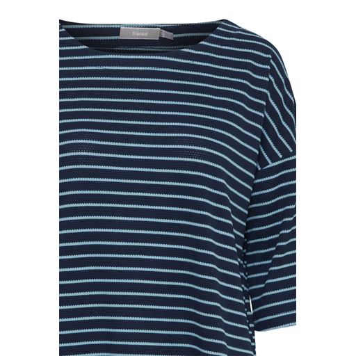 Fransa Stribet T-shirt, Navy Blazer Mix, S