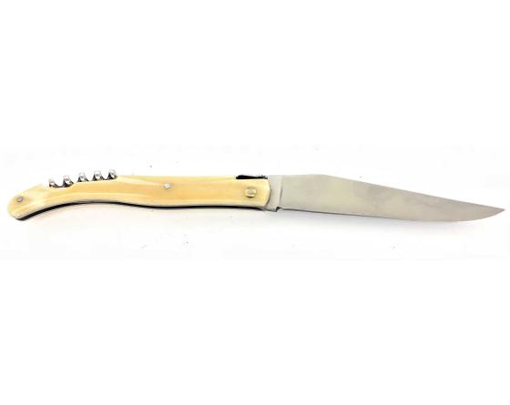 Design Beillonnet MOF - Laguiole 12 cm - Tire-bouchon - Os de chameau Couteau de Poche Design Beillonnet - PassionFrance