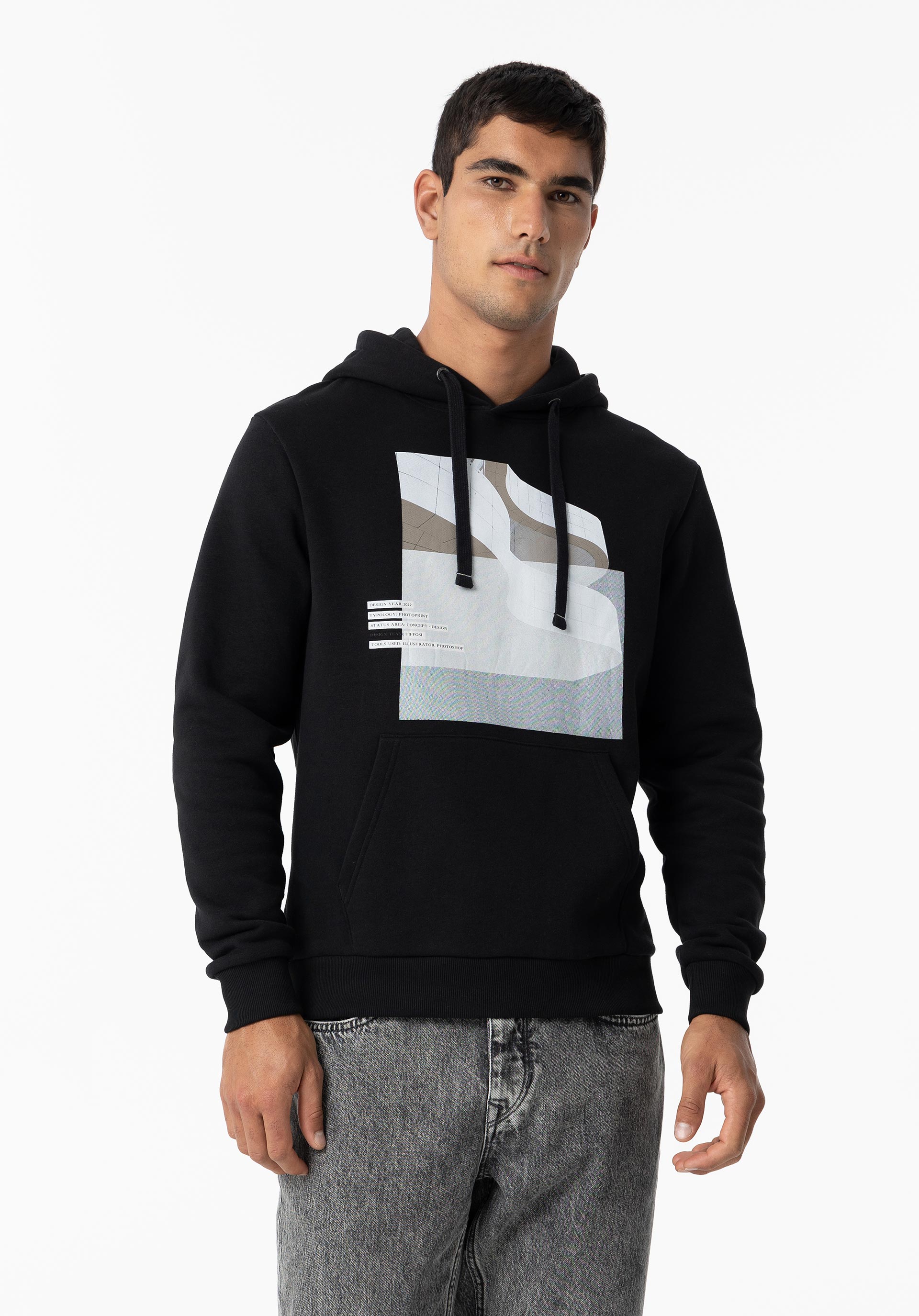 Hoodie com Estampado Frontal