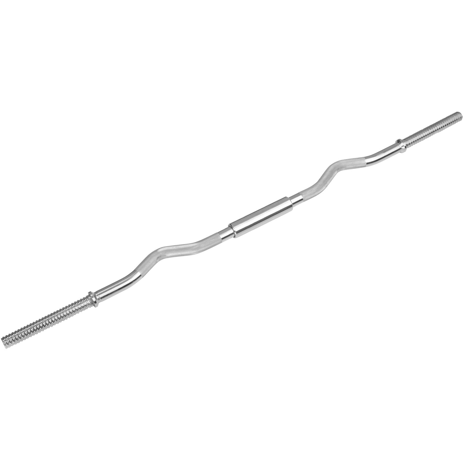 tectake® SZ Curlstange, verchromter Stahl, Durchmesser 25 mm, mit Sternverschlüssen, inklusive 6 Gewichten aus Gusseisen mit 20 kg