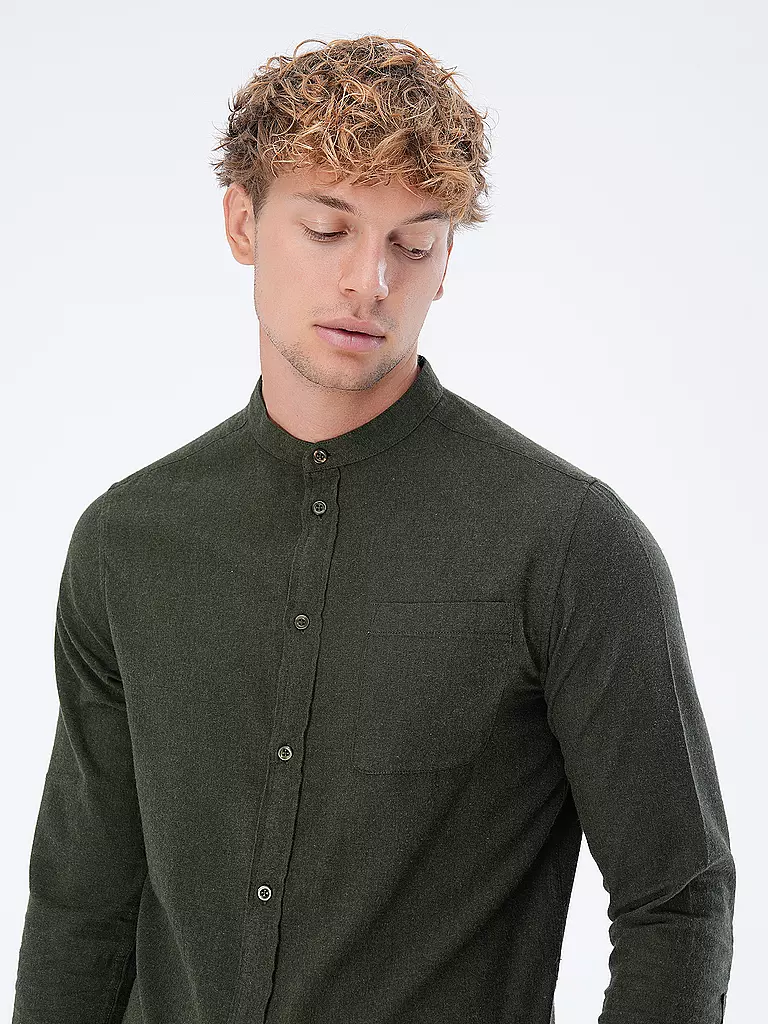 KNOWLEDGE COTTON APPAREL Flanellhemd  dunkelgrün