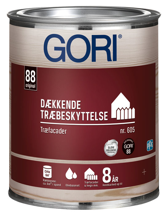 GORI 605 dækkende træbeskyttelse kulsort 0,75 liter