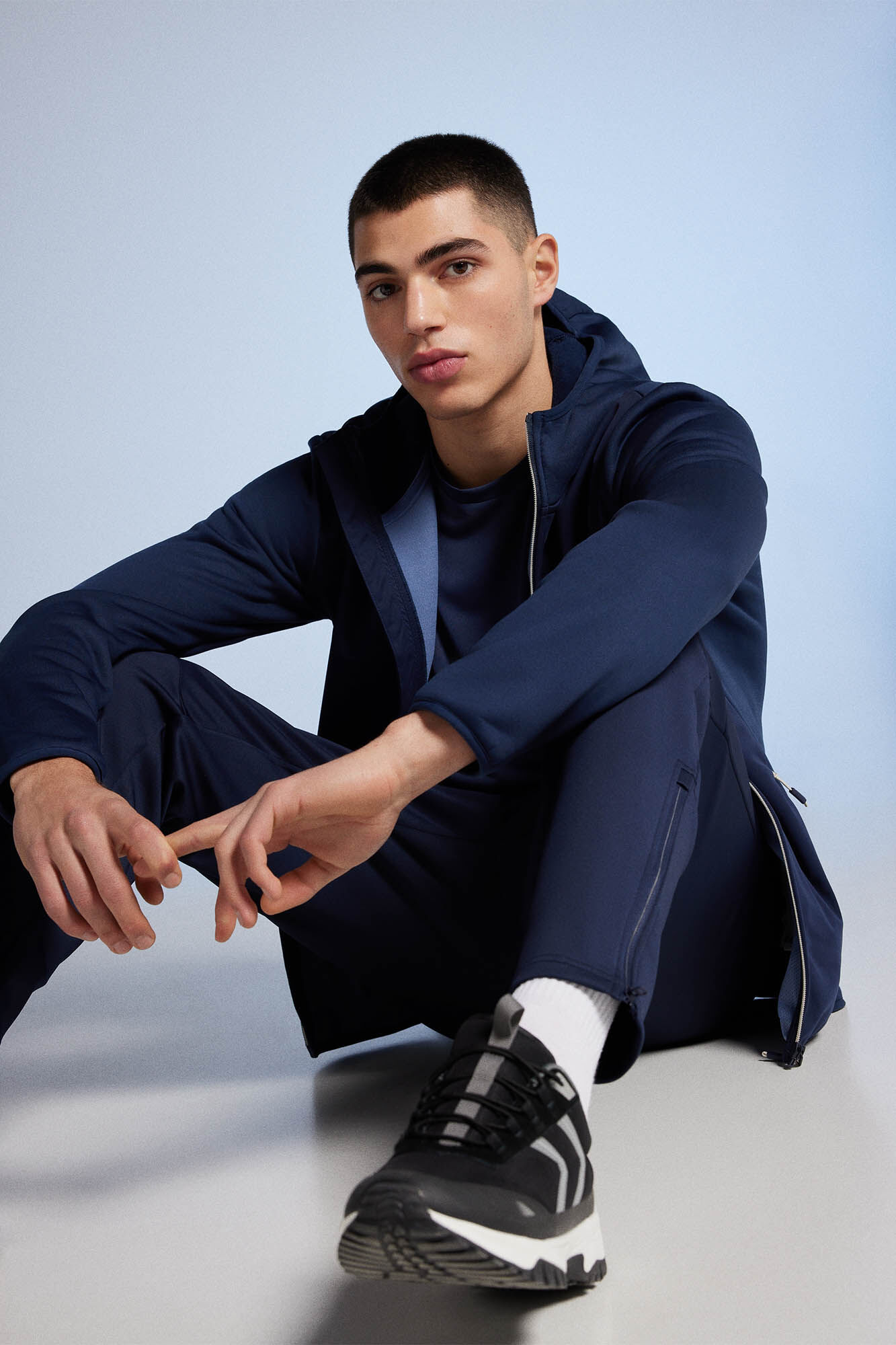 Casaco softshell combinado - azul escuro
