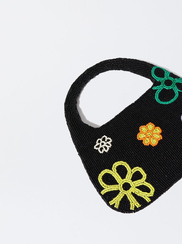 Bolsa de mão com miçangas - Preta