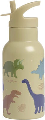 A Little Lovely Company Vannflaske Dinosaurer 350 ml, Beige
