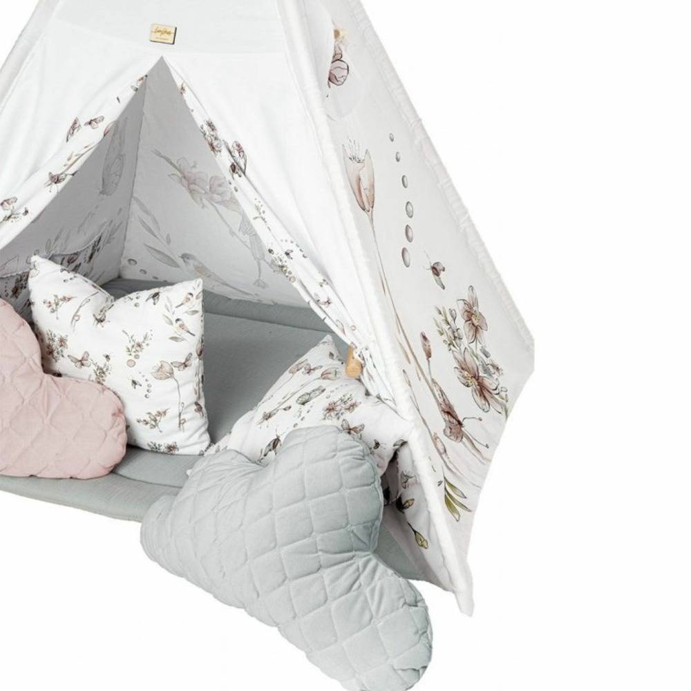 Tipi enfant nature avec coussins