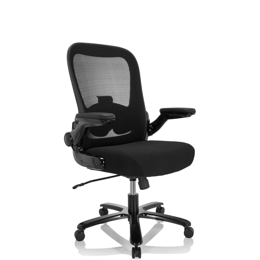 XXL Drehstuhl INSTRUCTOR SW I Stoff/Netzstoff mit abklappbaren Armlehnen hjh OFFICE