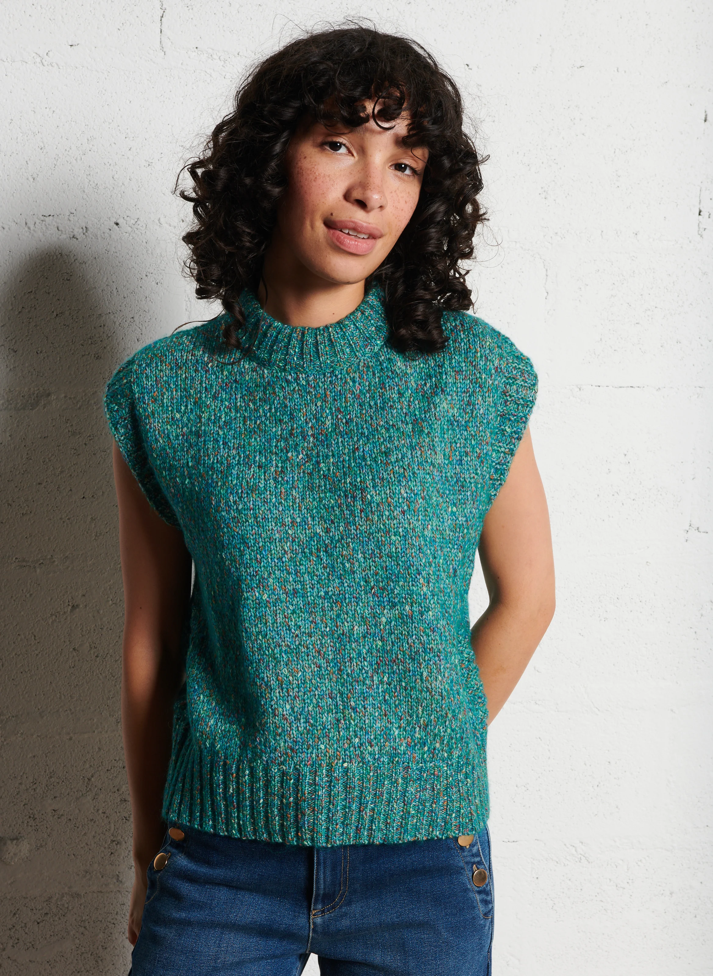 CAMELIA - Pull col rond| Bleu