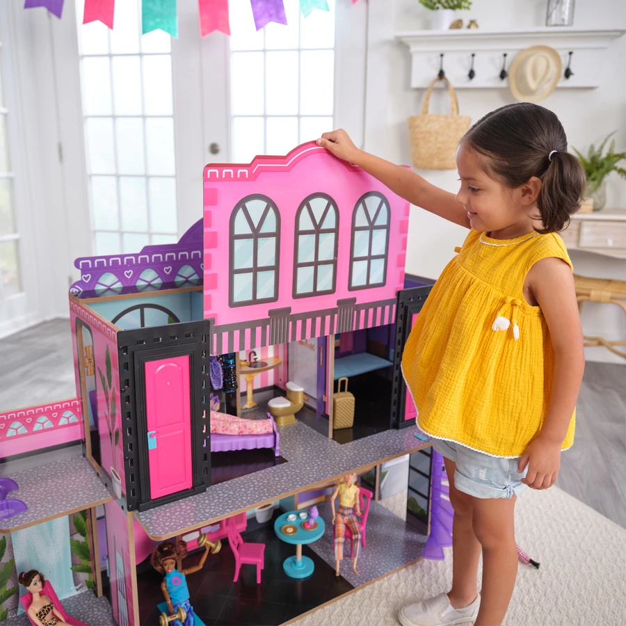 Kidkraft® Puppenhaus 2-in-1 Hotel und Waterslide