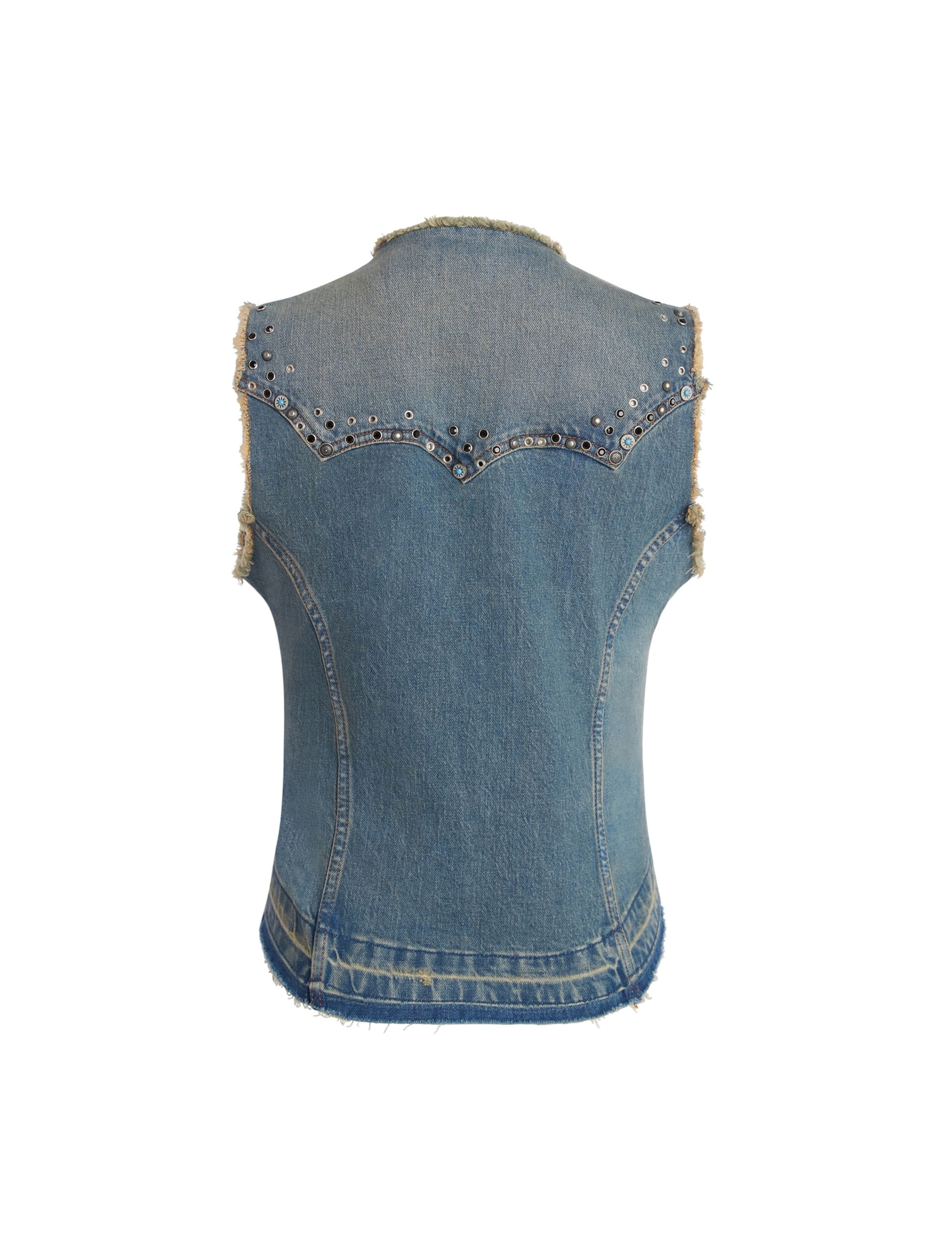 colete de brim estilo western