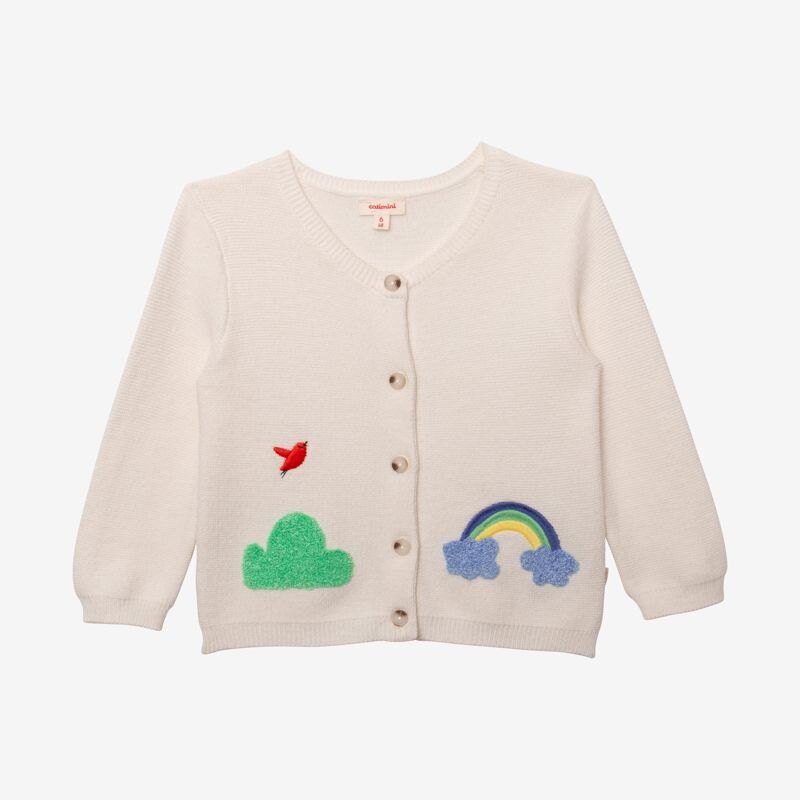 Cardigan bébé écru brodé beige Catimini Beige