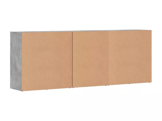 Buffets 3 pcs gris béton bois d'ingénierie