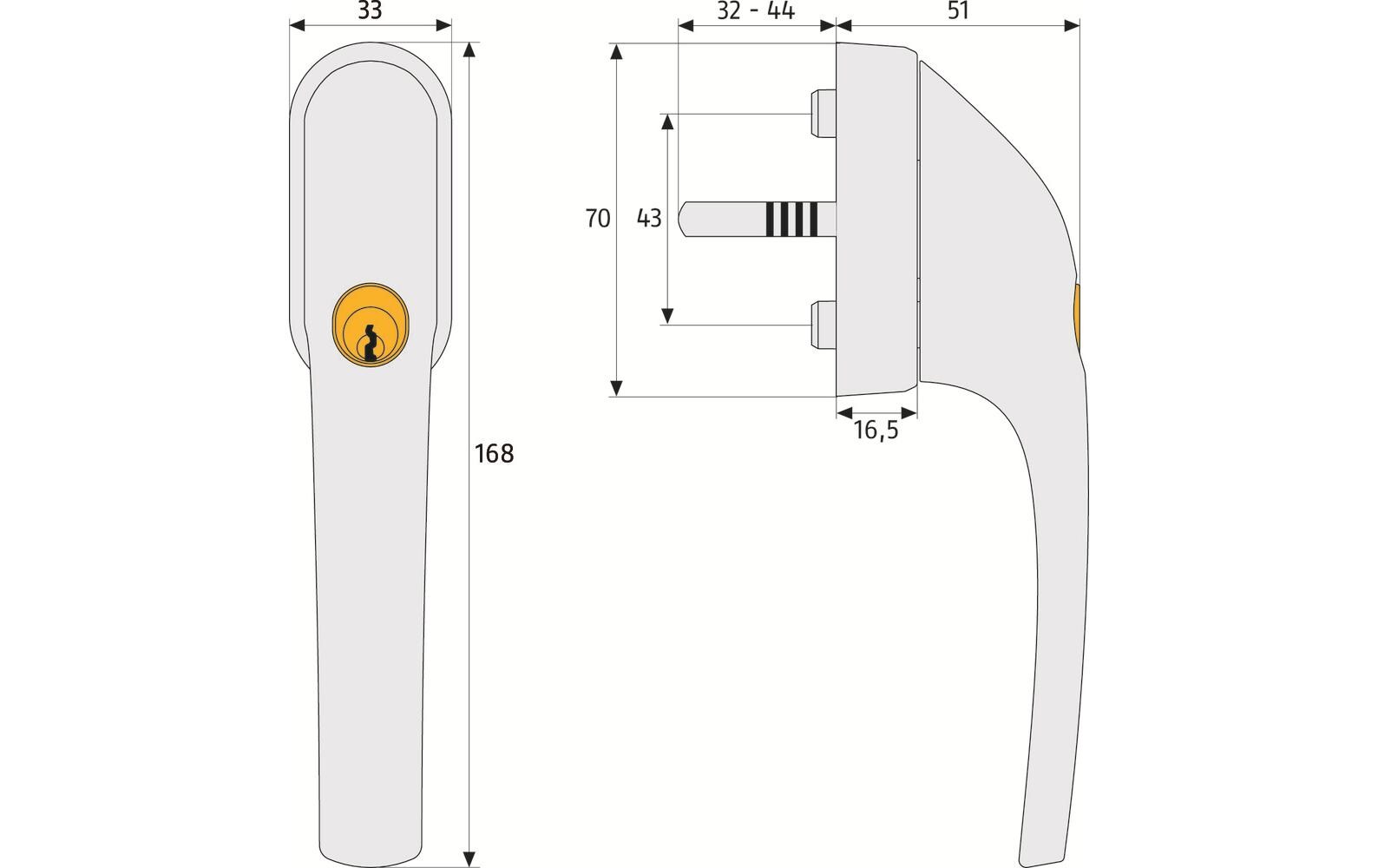 Abschliessbarer Fenstergriff FG300 W WeissDieser Fenstergriff schützt doppelt. Gegen Kinderhände und Einbrecher