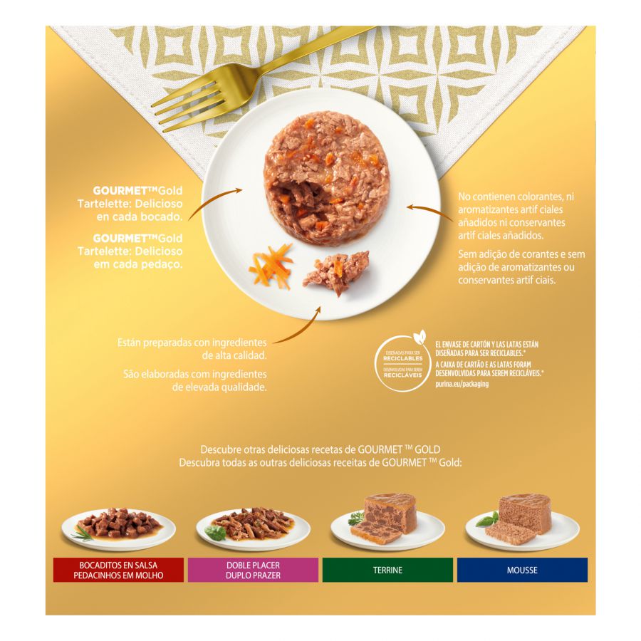 Gourmet Gold Pastel de Carne lata para gatos