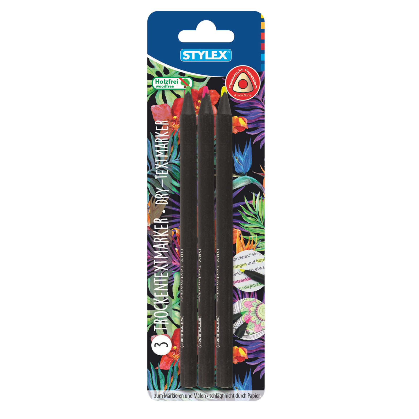 3er-Set Trockentextmarker - neonfarben - Jumbo
